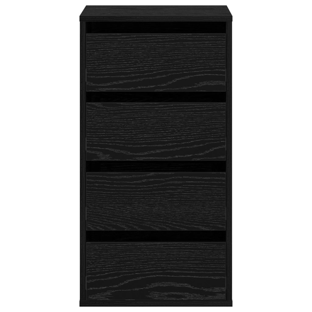 ComÃ² Angolare Nero Rovere 40x41x76 cm Legno Ingegnerizzato