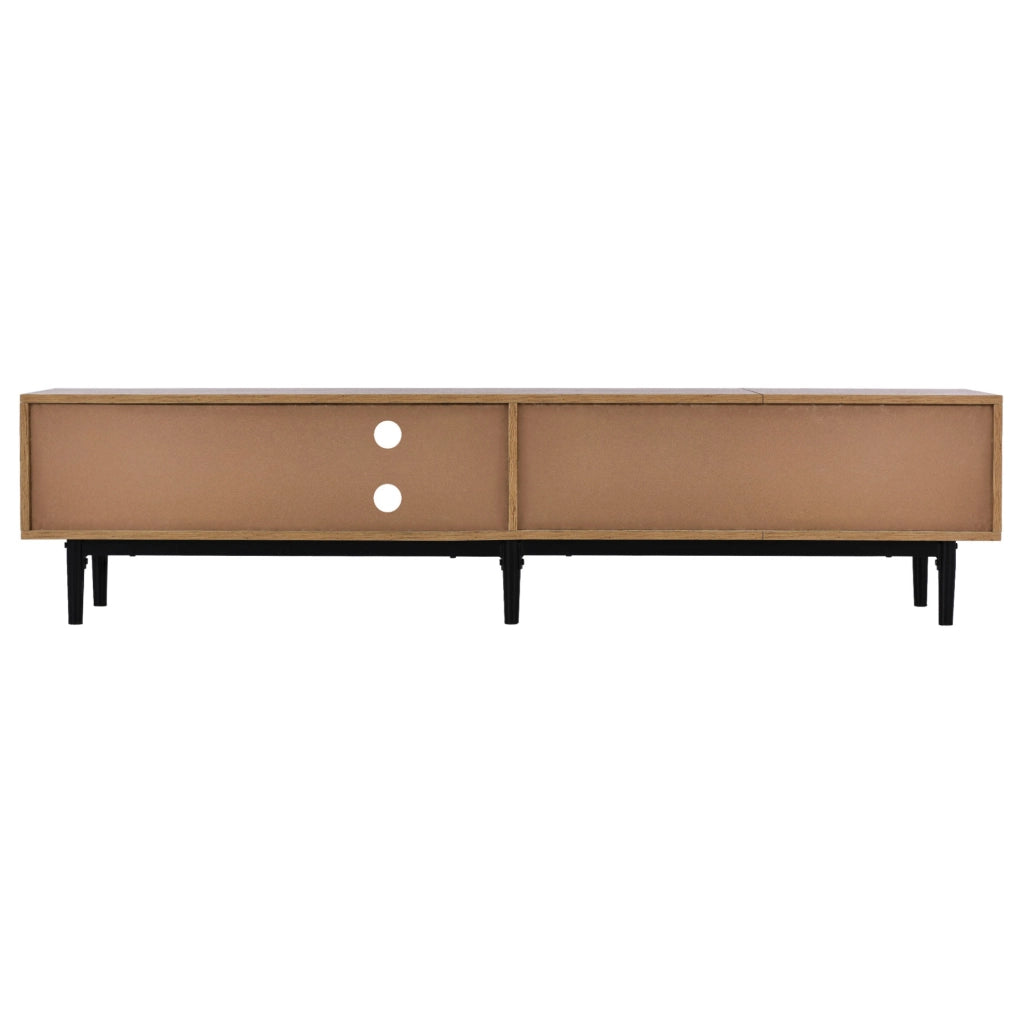 Mobile TV con pannelli MDF e luci LED regolabili, 175x31x41 cm, design moderno in legno e nero