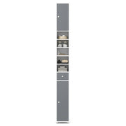 Mobile contenitore per bagno colonna 20 x 20 x 180 cm spazio di archiviazione ottimale stile semplice in MDF grigio e bianco 20_0012730