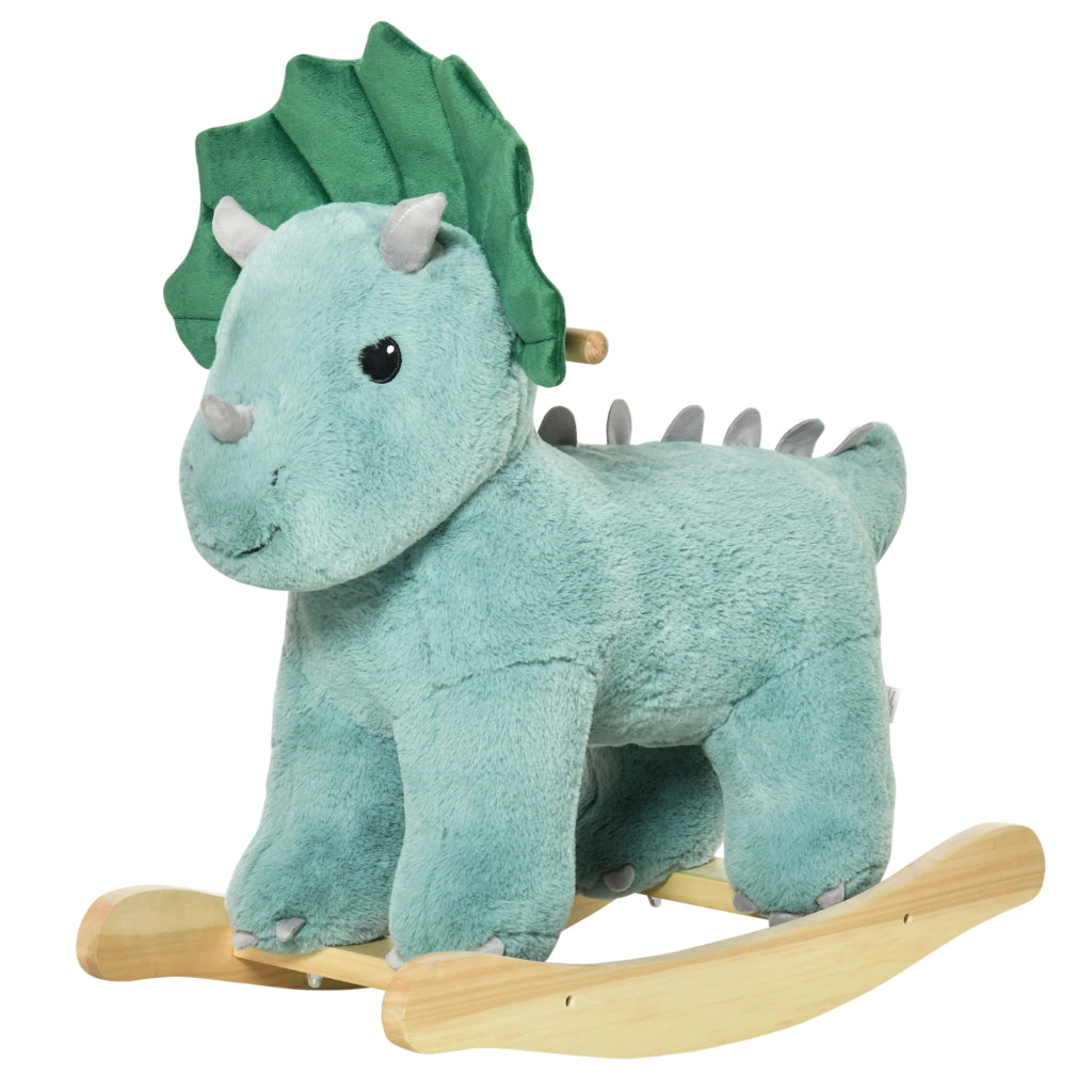 Giocattolo Dinosauro a Dondolo con Suono ¨C zephmum ¨C Verde Legno di Pioppo