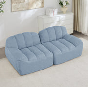 Divano modulare senza struttura 210x104x79 cm in fleece granulato blu