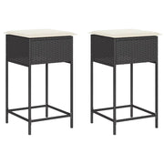 Sgabelli da Bar con Cuscini 2 pz Neri in Polyrattan CFW8054906