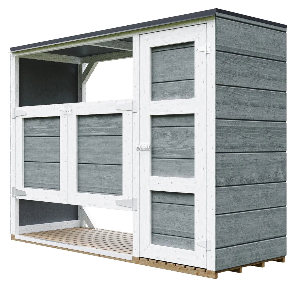 Ricovero per bidoni da giardino 2x240L TIMBELA M981A-CAVERN STEEL