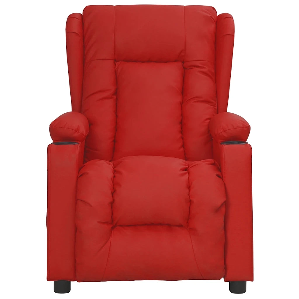 Poltrona Massaggio Elettrica Rosso Vino Similpelle 3098814