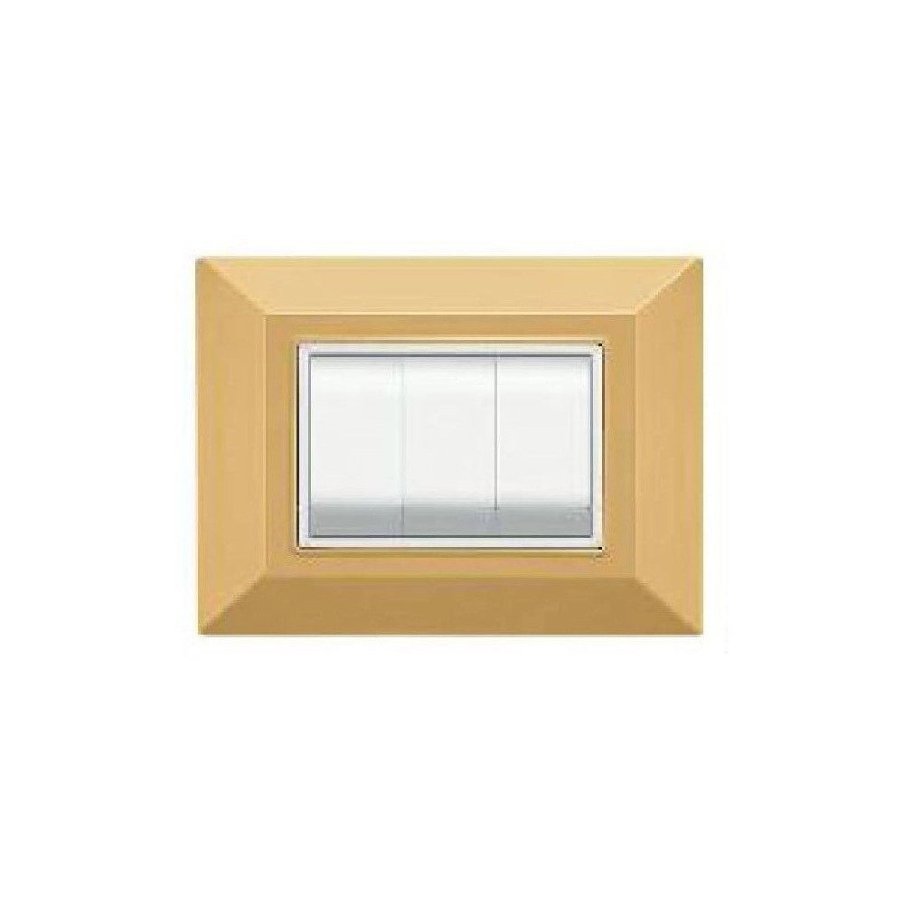 Trade Shop - Placca Placchetta Placchette Compatibili Per Serie Axolute Bticino Colorate Sq - Oro -3 Fori     -