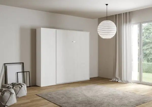 Letto una piazza e mezzo a scomparsa 120 Kentaro con colonna bianco frassino