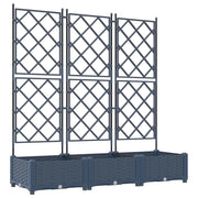 Vaso da Giardino-Fioriera da Giardino con Trellis 3 pcs Grigio 120 x 40 x 125.5 cm