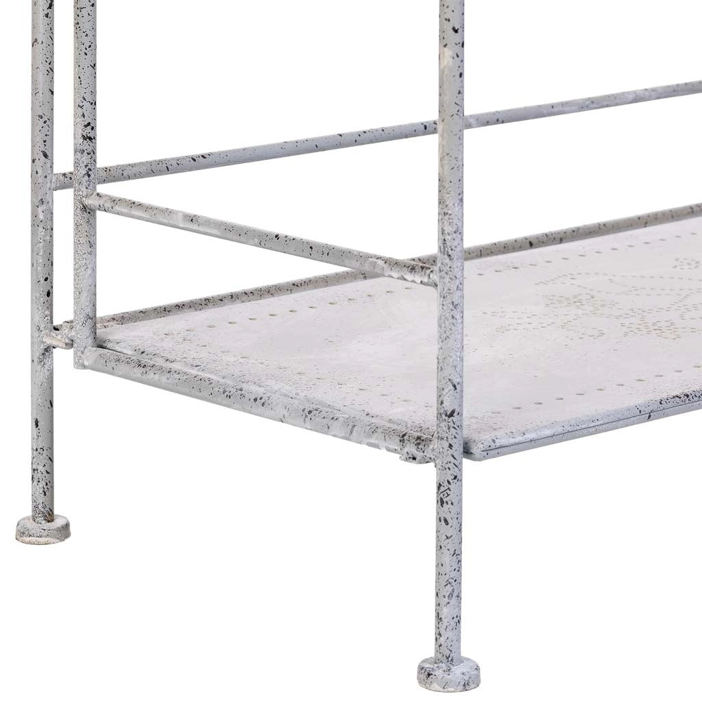 Espositore in metallo con 4 ripiani grigio 77,47x36,2x179,71h cm