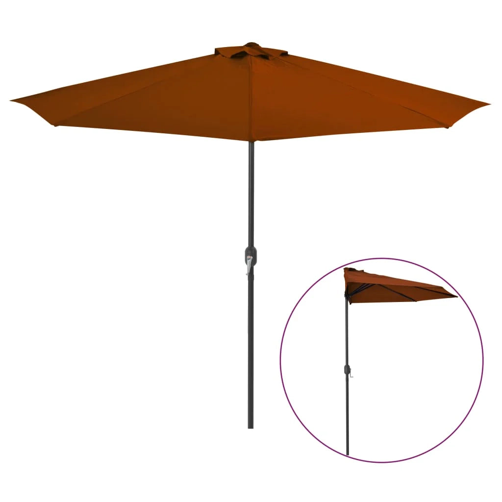 Ombrellone da balcone e palo in alluminio terracotta 300 x 150 x 253 cm 02_0008313