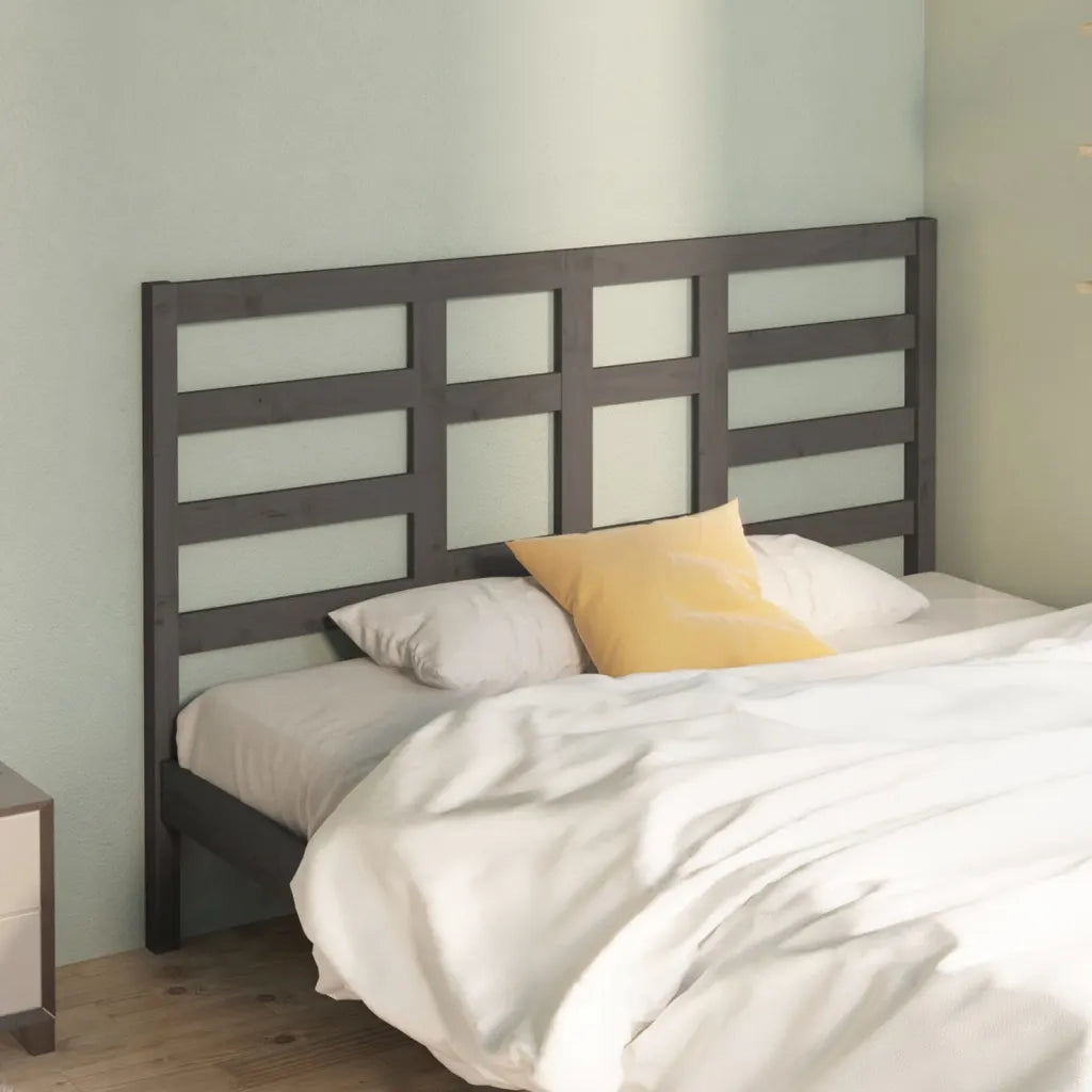Testiera per Letto-Testata-Testiera Decorativa Grigia 156x4x104cm in Legno Massello di Pino