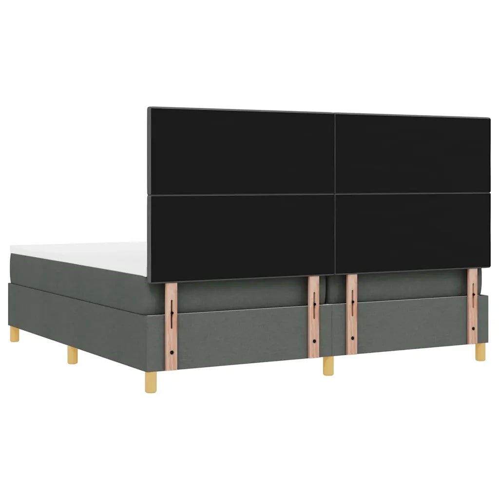 Letto a molle con materasso Grigio scuro 200 x 200 cm Tessuto 3339645