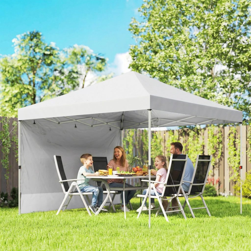 Tenda da giardino pieghevole 3x3 m ¨C zephmum ¨C bianco con pareti laterali UPF50+