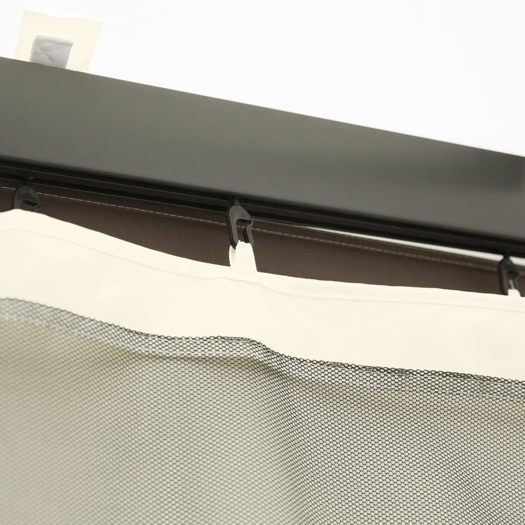 Tenda Rete per Gazebo 3x4m ¨C zephmum ¨C Poliestere Nero con Cerniere