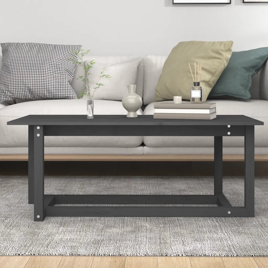 Tavolino da salotto | Tavolino da caff¨¨ | Tavolino da Soggiorno Grigio 110x55x45 cm Legno Massello di Pino