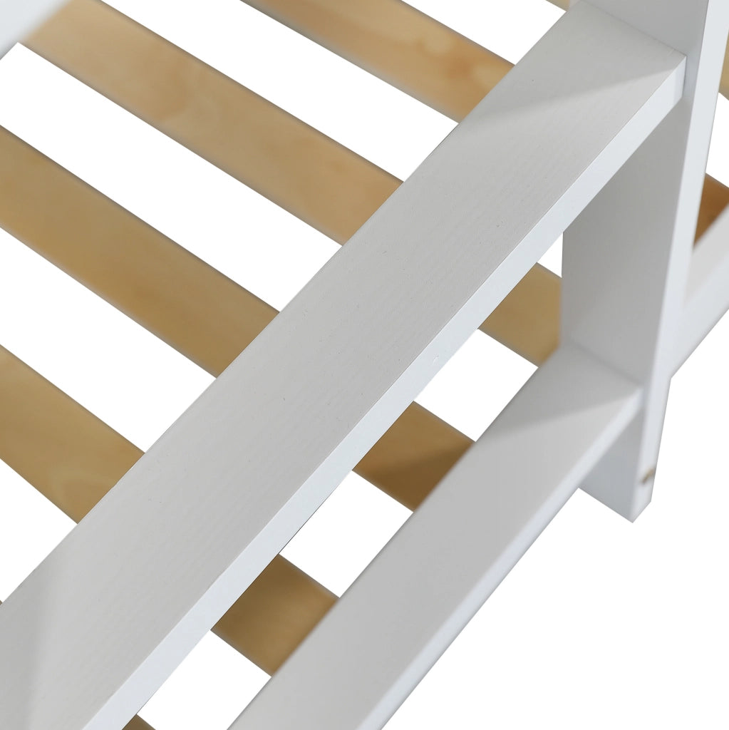 Letto a castello a casetta 90x200 cm bianco e grigio