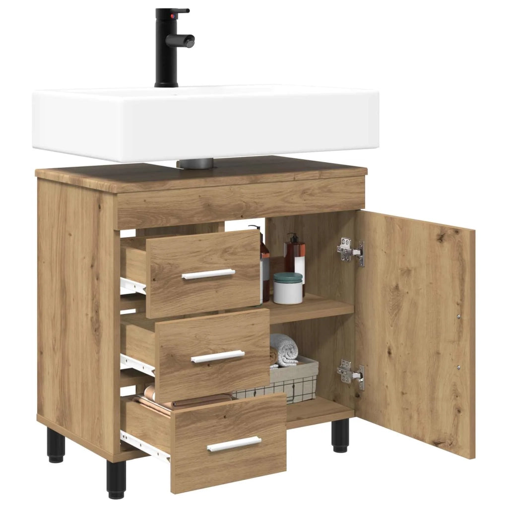 Mobiletto da bagno Rovere Artigianale 60 x 35 x 60 cm