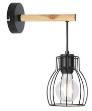 Applique Candellux Bernita legno nero interno 1xE27 IP20