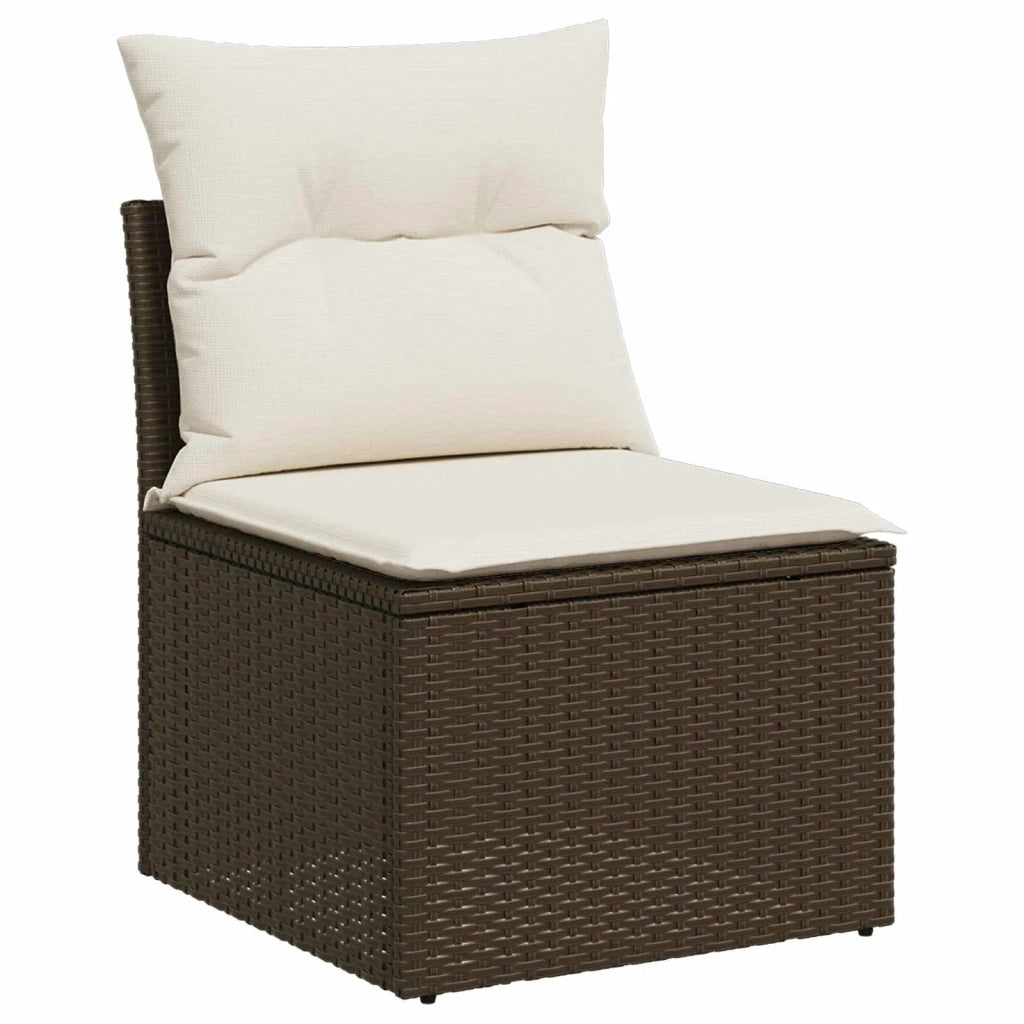 Set di divani 6 pz Marrone e Bianco Crema 3447564