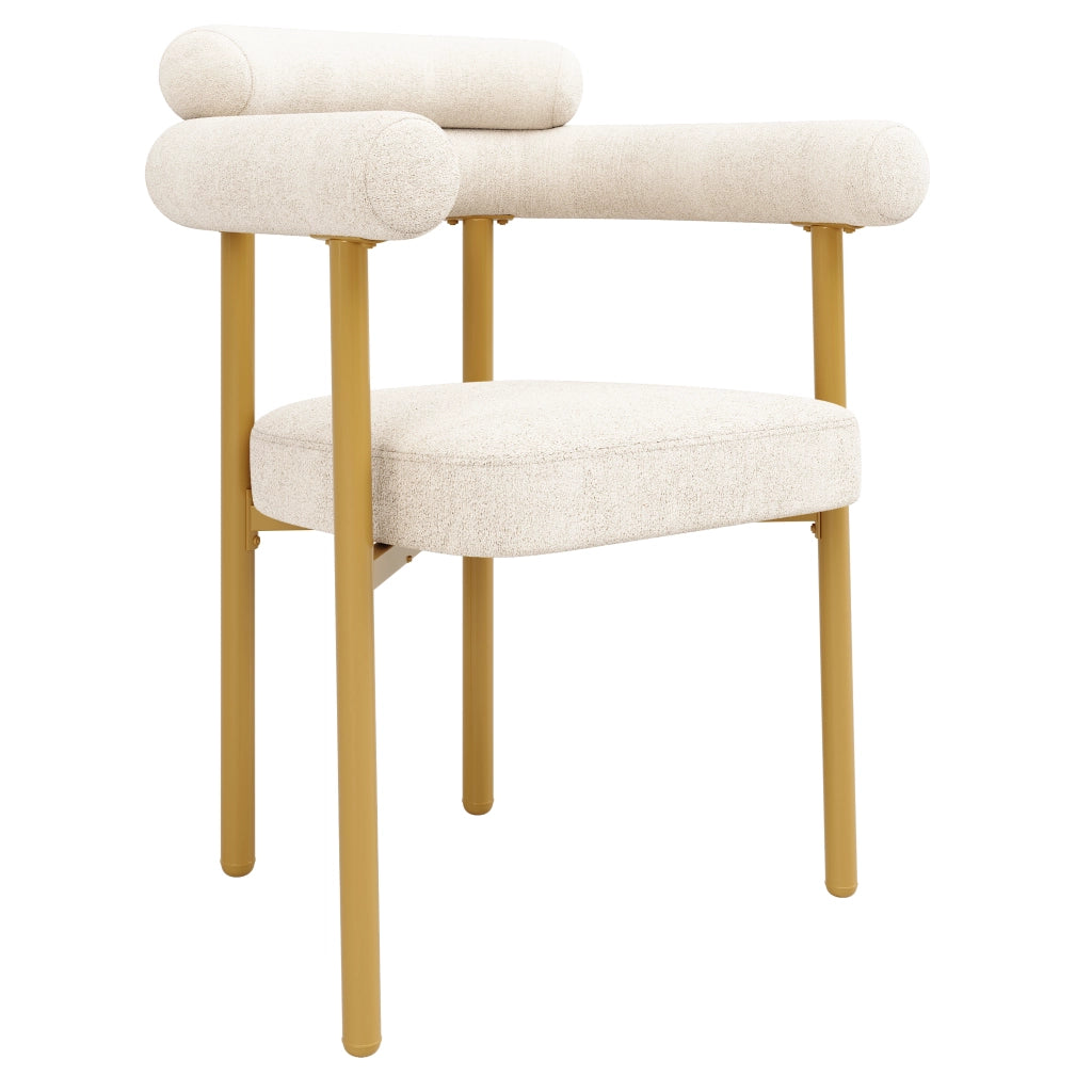 SEDIA da pranzo ergonomica 70x62x84 cm Beige/Oro Set da 2 pezzi