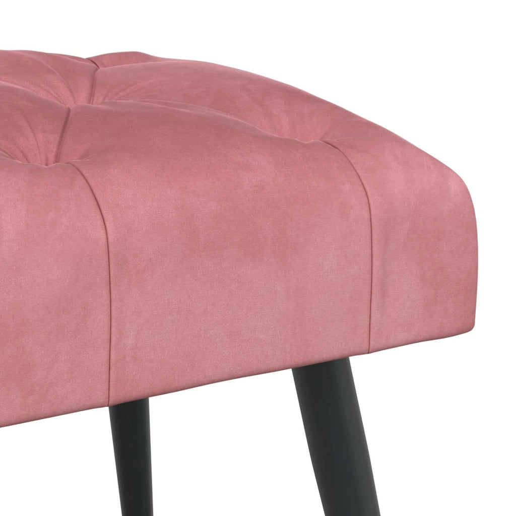 Panchina con bottoni imbottiti Rosa 60 x 40 x 45 cm Velluto 42038547