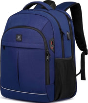 Rugzak anti-furto, laptop, borsa scolastica, per adolescenti, borsa dei libri, borsa per computer di dimensioni medie con ingresso USB per ricarica, borse impermeabili per uomini, donne, lavoro, viaggio, 17,3 pollici grigio