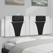 Coussin de tête de lit Viana blanc et noir 160 cm similicuir