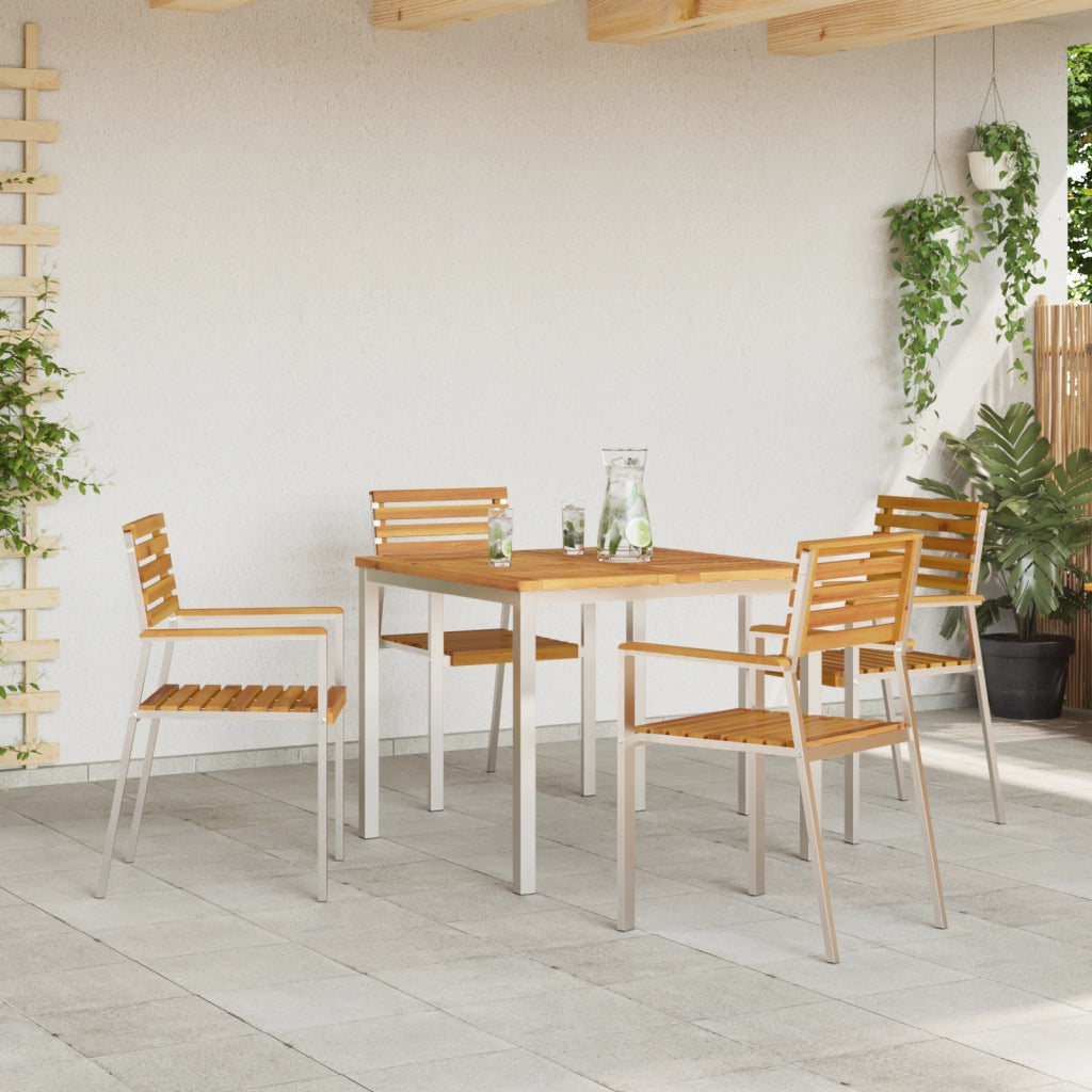 Tavolo da pranzo all'aperto 90x90x74,5 cm in legno massello di acacia