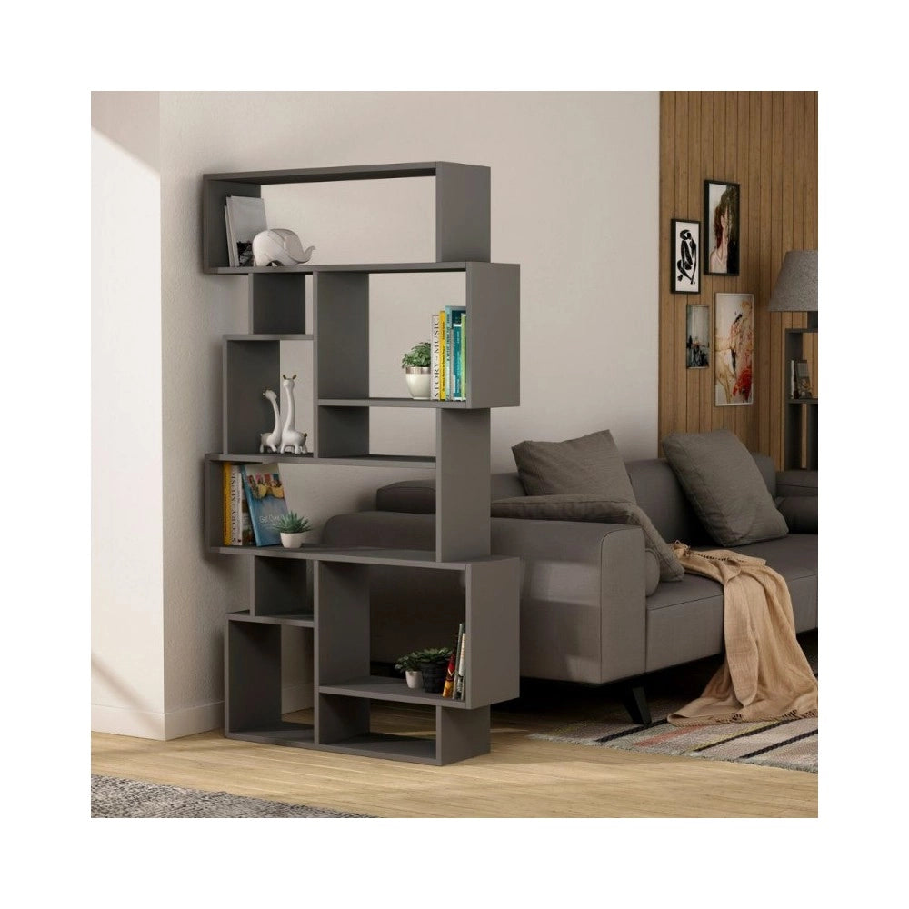 Libreria orizzontale bifacciale Karmato 96x168,5 colore antracite