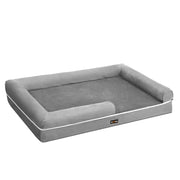 Cuccia ortopedica per cani divano letto per animali domestici imbottitura morbida bordi rialzati fodera sfoderabile e lavabile 120 x 85 x 25 cm antiscivolo grigio chiaro 12_0006857