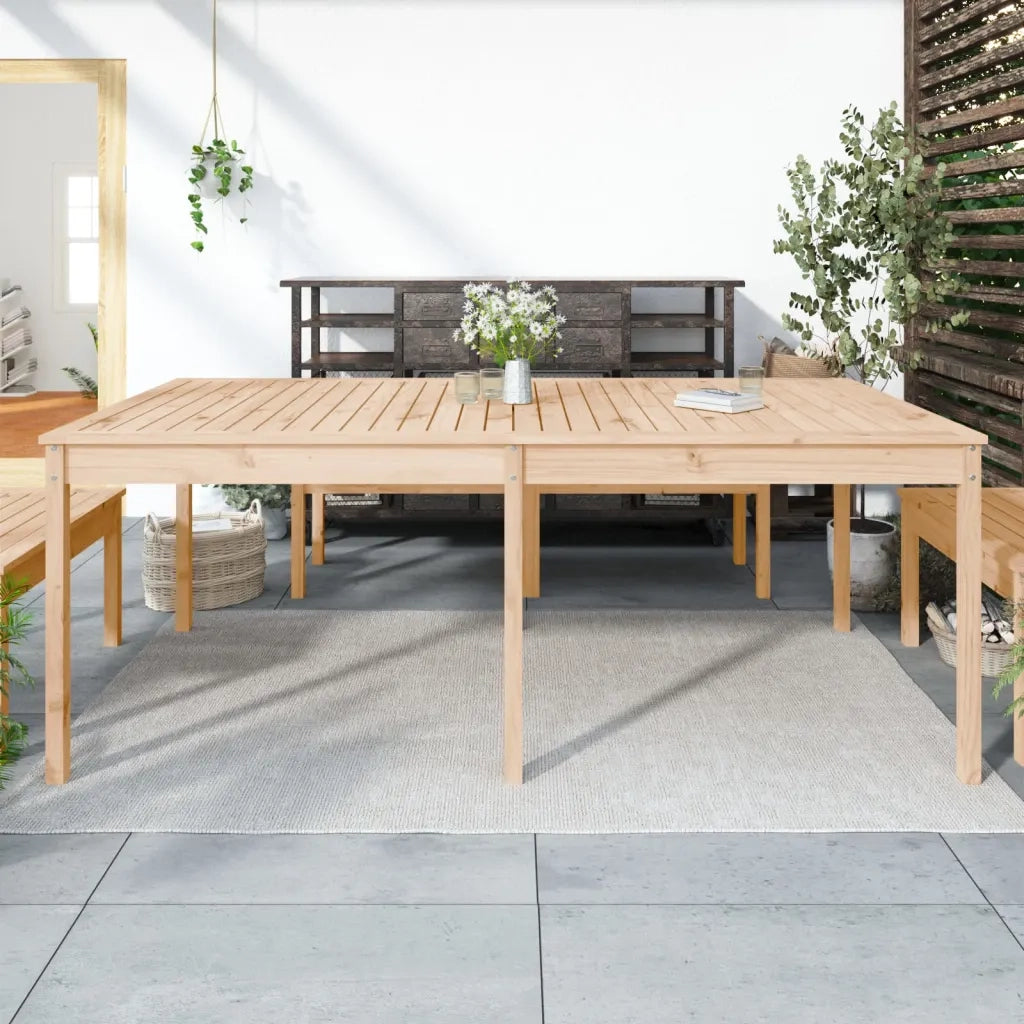 Tavolo da Giardino | Tavolino da esterno 203,5x100x76 cm in Legno Massello di Pino