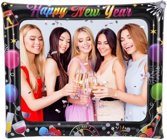 Supporto fotografico gonfiabile 75x65 cm - Decorazione di Capodanno - Supporto selfie - Nuovo anno - Impermeabile - Pompaggio manuale