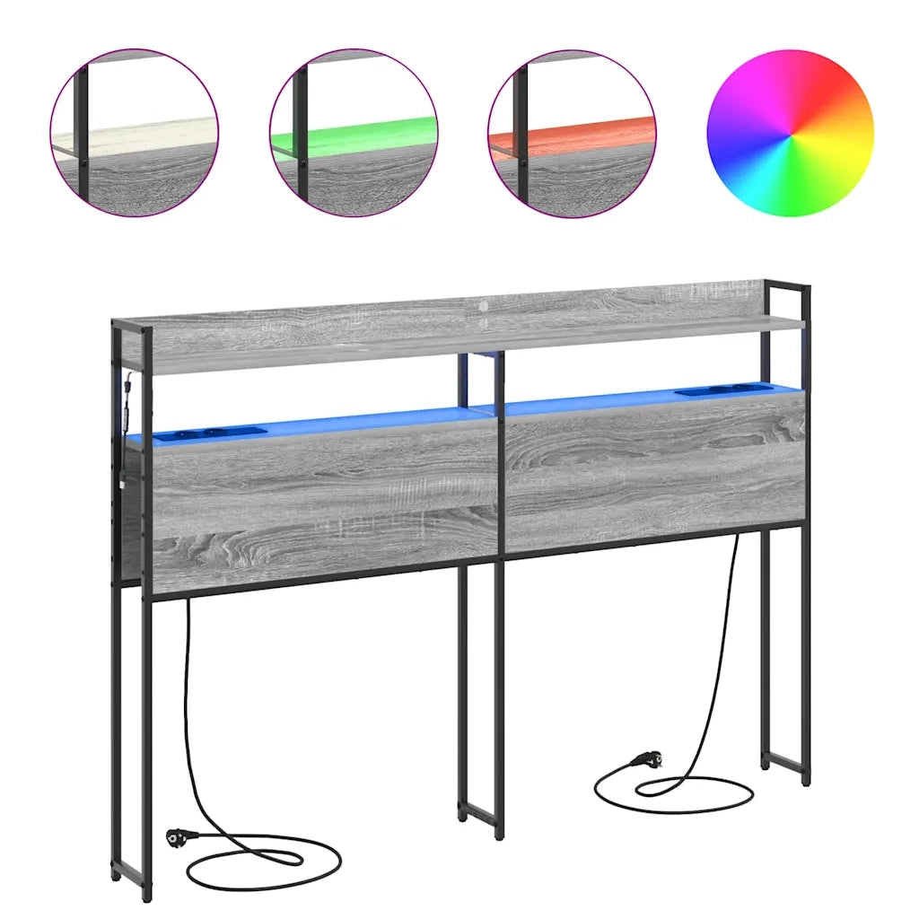 vidaXL Testata contenitore Grigio sonoma 160 cm Legno multistrato