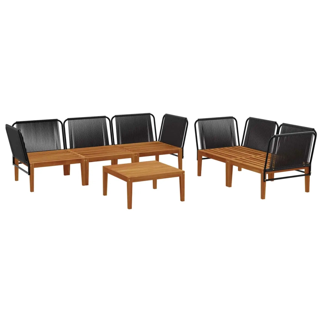 6 pcs Legno massiccio di acacia e corda Naturale 3407719