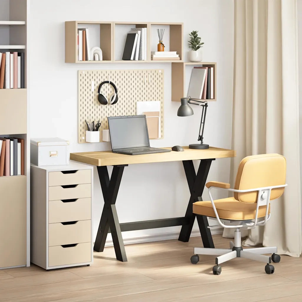 vidaXL Scrivania NOAIN Gambe a Forma di X 120x50x75 cm Legno Massello