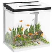 Acquario 28L a Illuminazione LED con Fori di Ventilazione e Pompa, in Vetro e ABS, 38x26x38cm