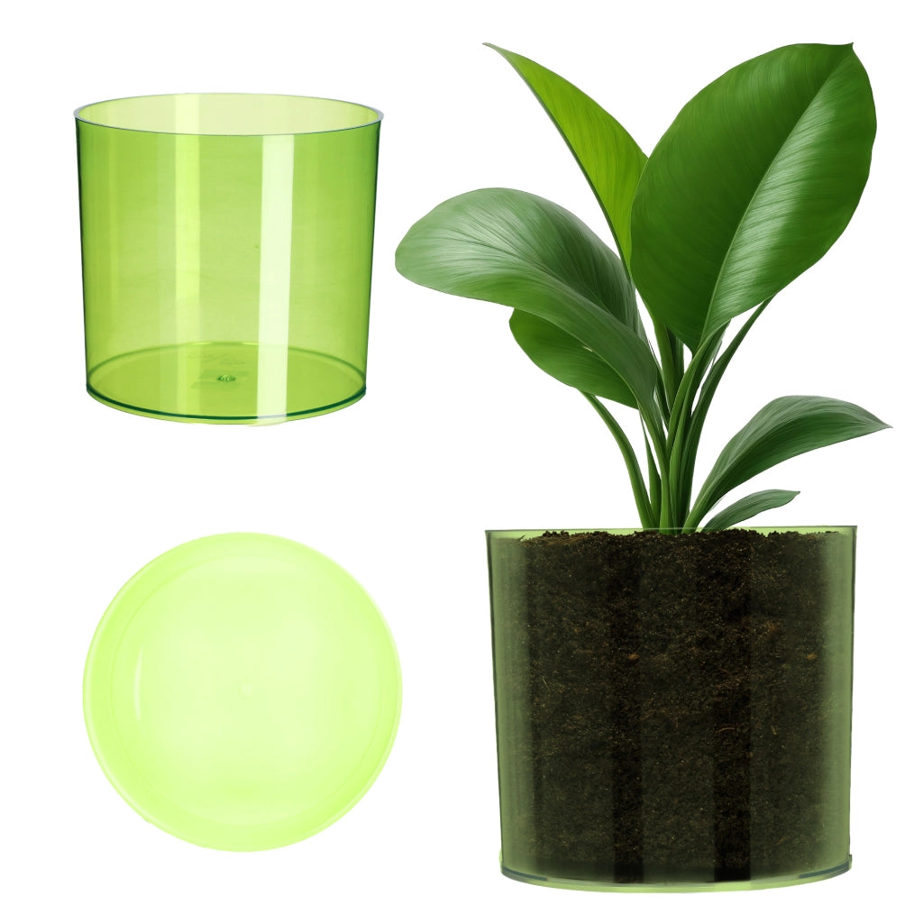 Vaso da fiori KADAX rotondo in plastica, 12,5 cm, verde