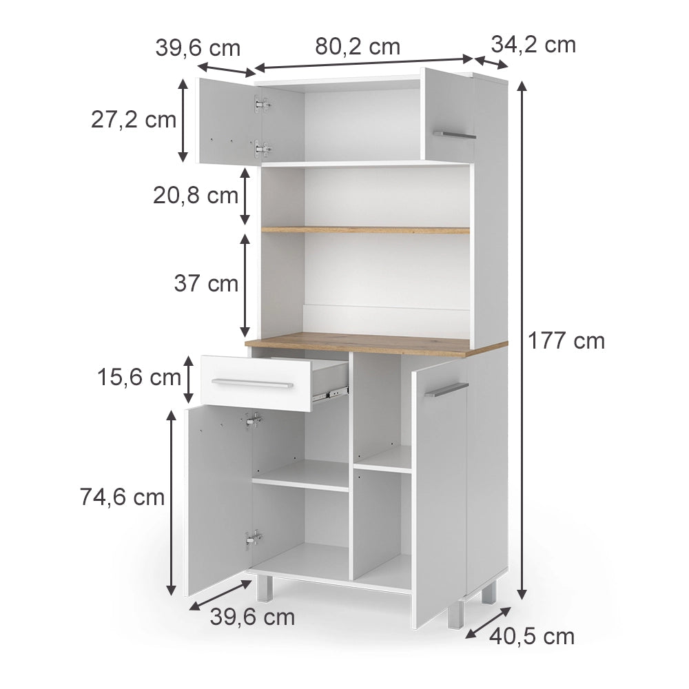 Vicco Buffet da cucina Bianco/Artigiano 80.2 x 40.5 cm