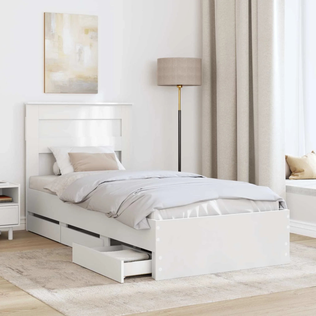 Struttura del letto Bianco 75 x 190 cm Legno Ingegnerizzato