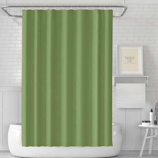 Douchegordino in PEVA colorato impermeabile per bagno resistente alla muffa, impermeabile, per vasca idromassaggio hotel (180 cm x 180 cm) - Verde militare + magnete + chiusura in acciaio
