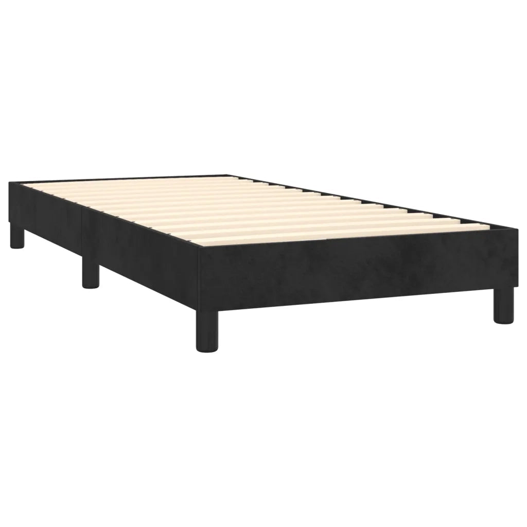 Giroletto a Molle con Materasso Nero 90x200 cm in Velluto 3141223