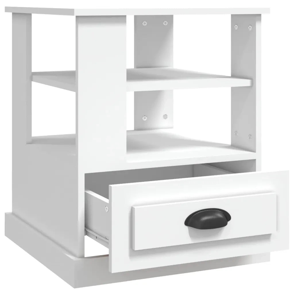 Tavolino | Tavolo laterale Bianco 50x50x60 cm in Legno Multistrato