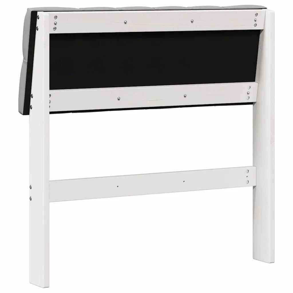 Testiera imbottita-Testiera con Cuscini-Testata Grigio chiaro 80 cm Pino massello 409861