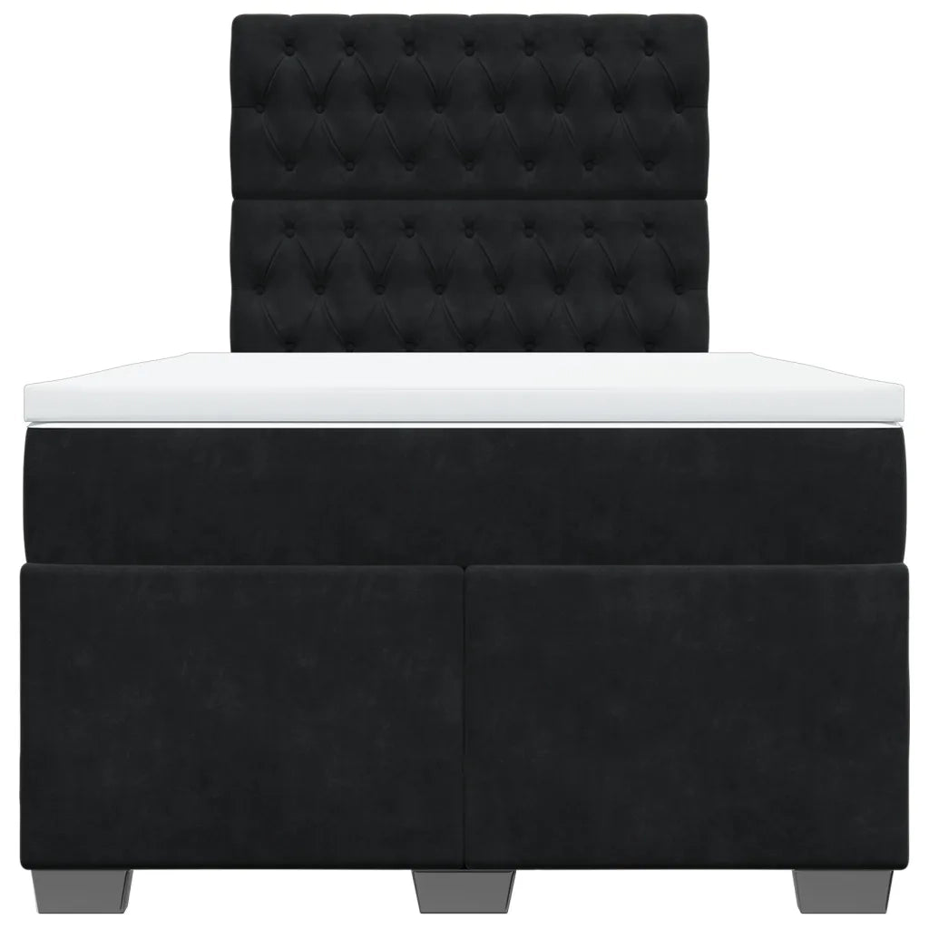 Giroletto a Molle con Materasso Nero 120x190 cm in Velluto 3293166