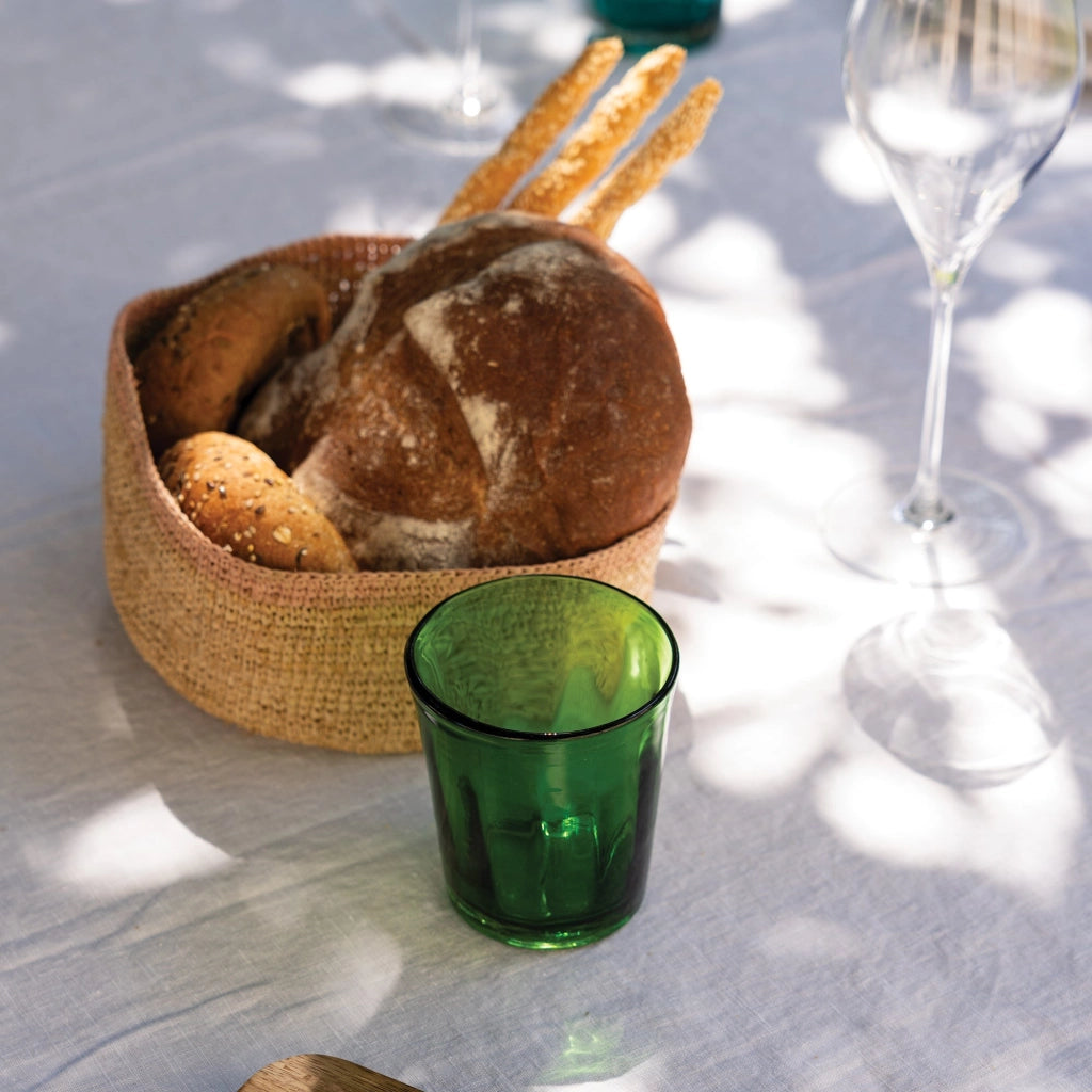 Zafferano Set 6 Bicchieri Tumbler Serie Bei in Vetro Soffiato a Bocca Colore Verde, Lavorazione Artigianale a Mano Volante Eleganti e Resistenti