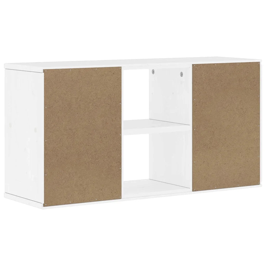 Mobile Porta TV ODDA Bianco 79x24x40 cm Legno Massello di Pino