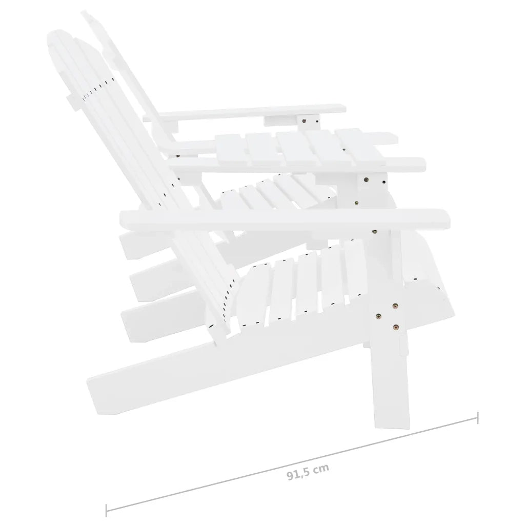 Sedie da Giardino | Sedie da Esterno Adirondack con Tavolino in Legno Abete Bianco