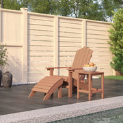 Sedia Giardino con Poggiapiedi e Tavolo Adirondack HDPE Marrone 3095710