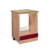 Vicco Mobile per forno da incasso Rosso lucido 60 cm , PL Rovere