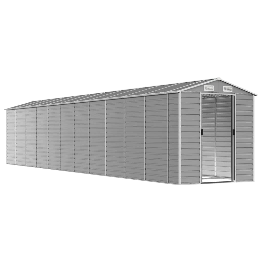 Casetta da giardino cabina ripostiglio capanno da esterno capanno per attrezzi robusta colore chiaro 191 x 980 x 198 cm acciaio zincato grigio 02_0022251
