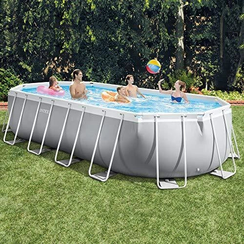 Intex Piscina 26798 Prisma Metal Frame Ovale con Filtro A3, dimensioni 610x305x122 cm